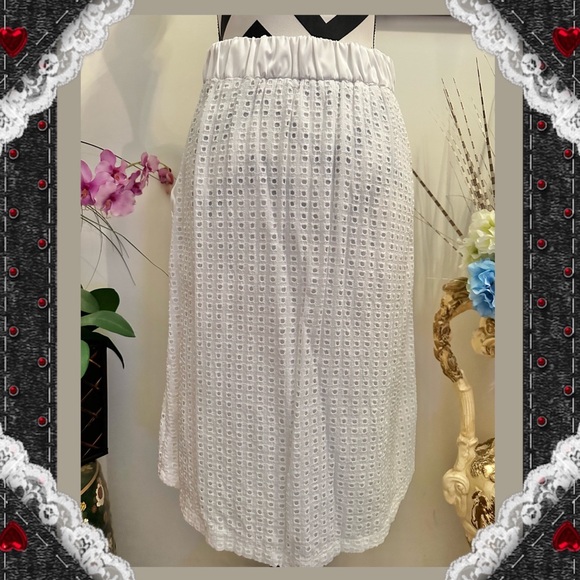 azel hazel hazel hazel haze White Eyelet Poll Over Skirt - Picture 3 of 6